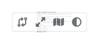 Editor toolbar with compare, full screen, minimap and theme buttons