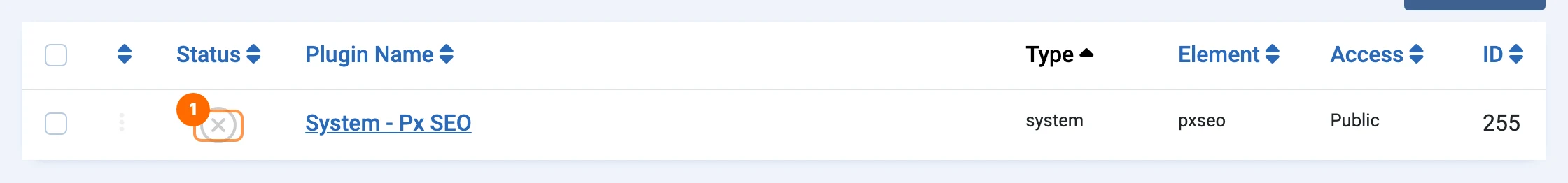 Enable System - Px SEO in the plugin list