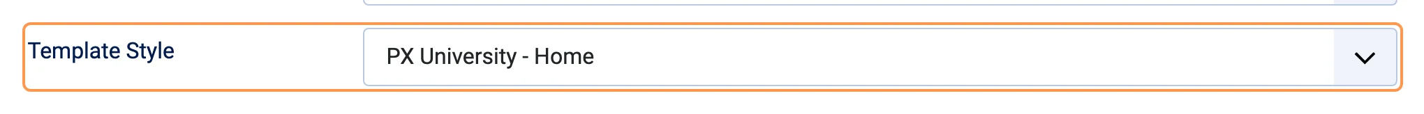 Template Style field of a menu item