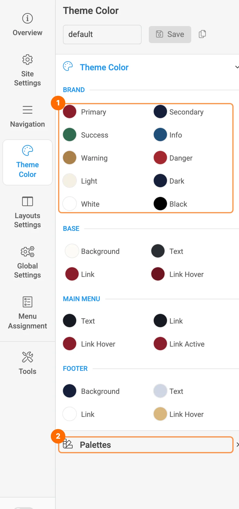 T4 Theme Color: brand colours and palettes