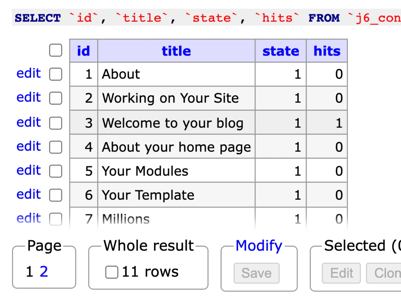 PX Adminer: Browse every Joomla table and row