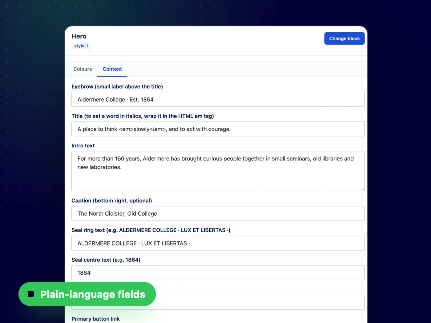 Clear forms in the admin, too