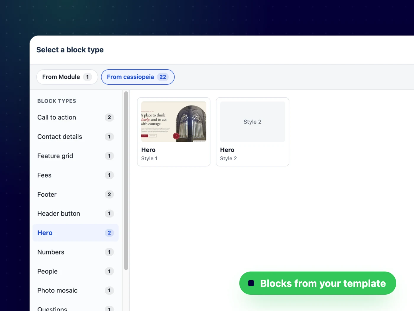 Build any content block