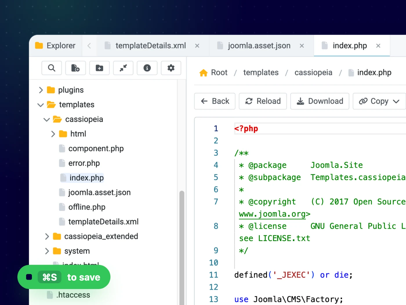 Edit code in tabs, like in VS Code
