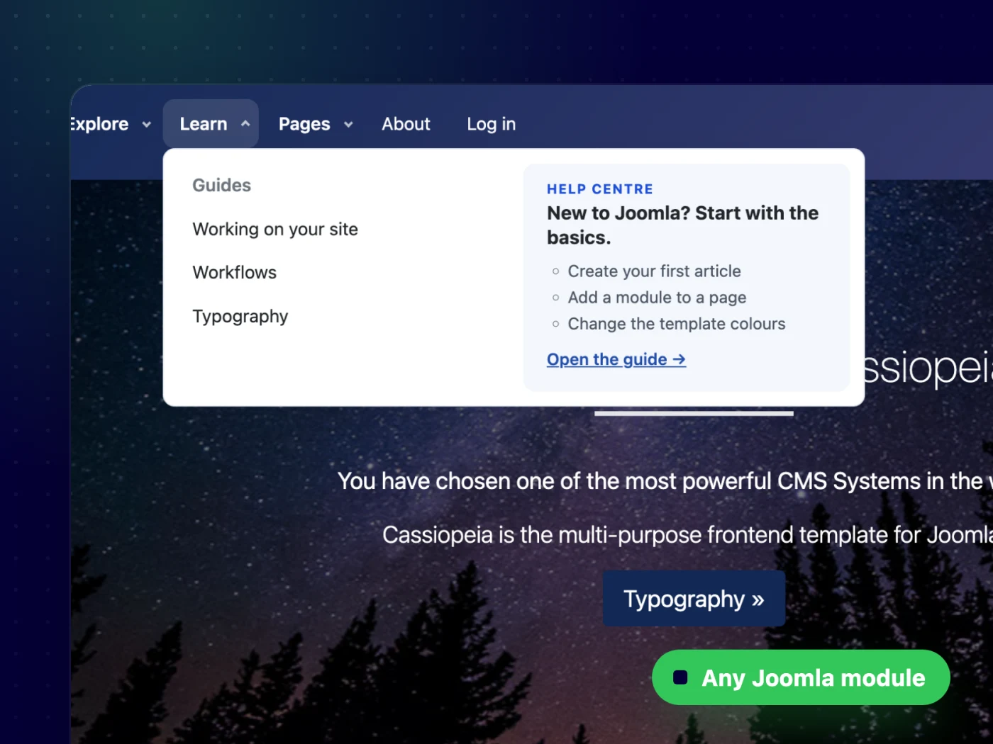 Put any Joomla module inside a panel