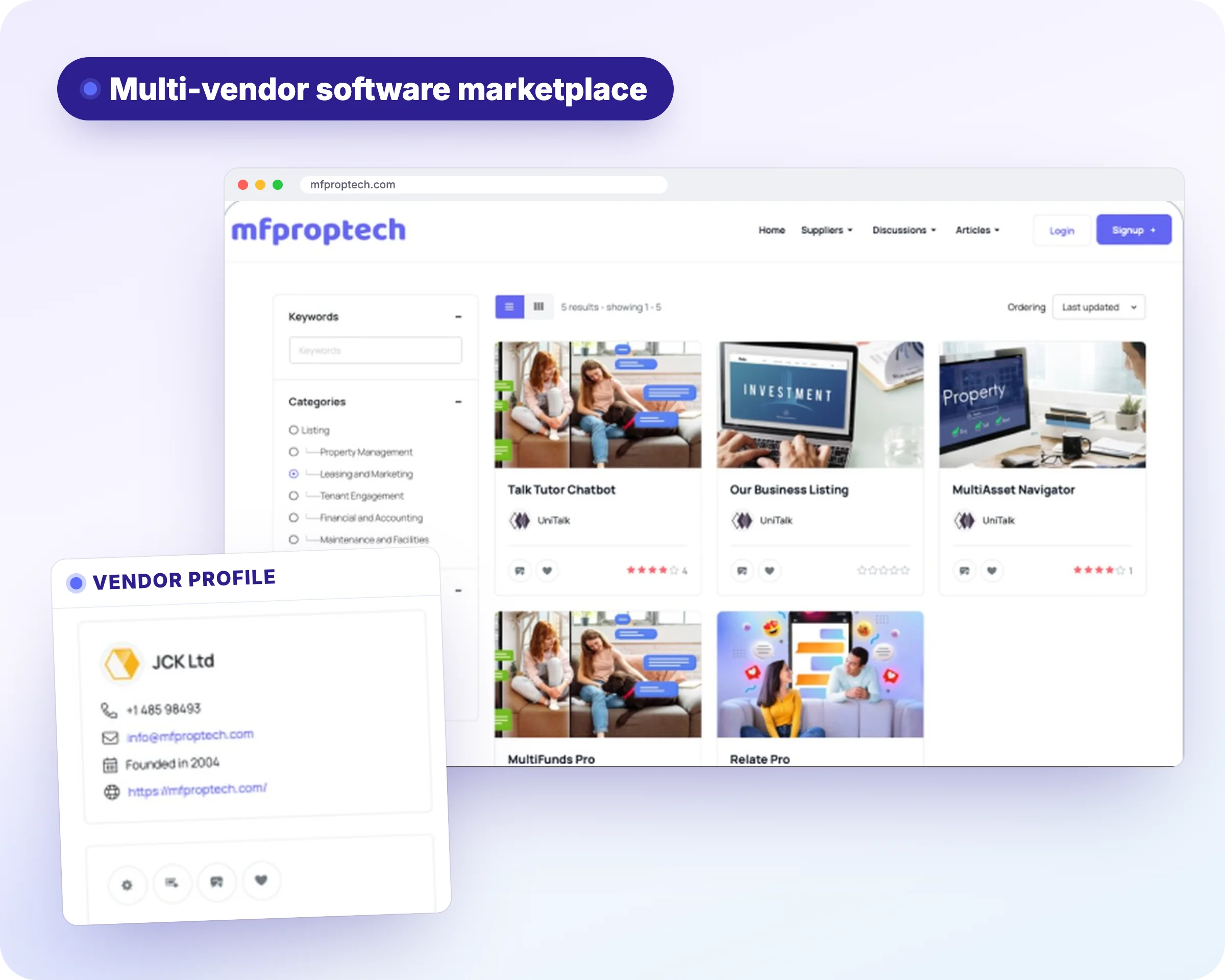 MF PropTech software marketplace – home and listings