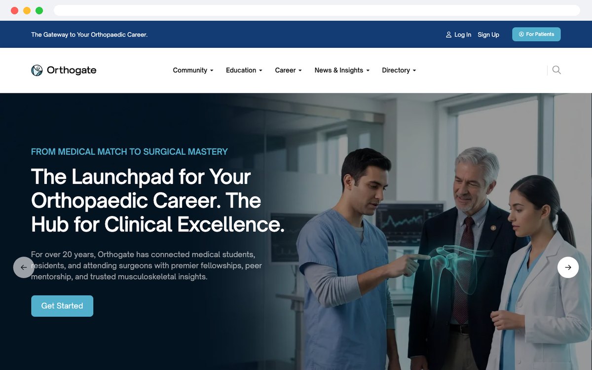 Orthogate home page for professionals