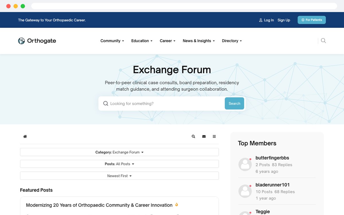 Orthogate Exchange Forum on EasyDiscuss