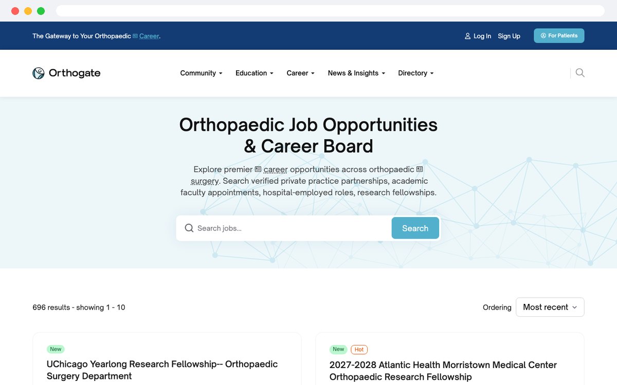 Orthogate job board