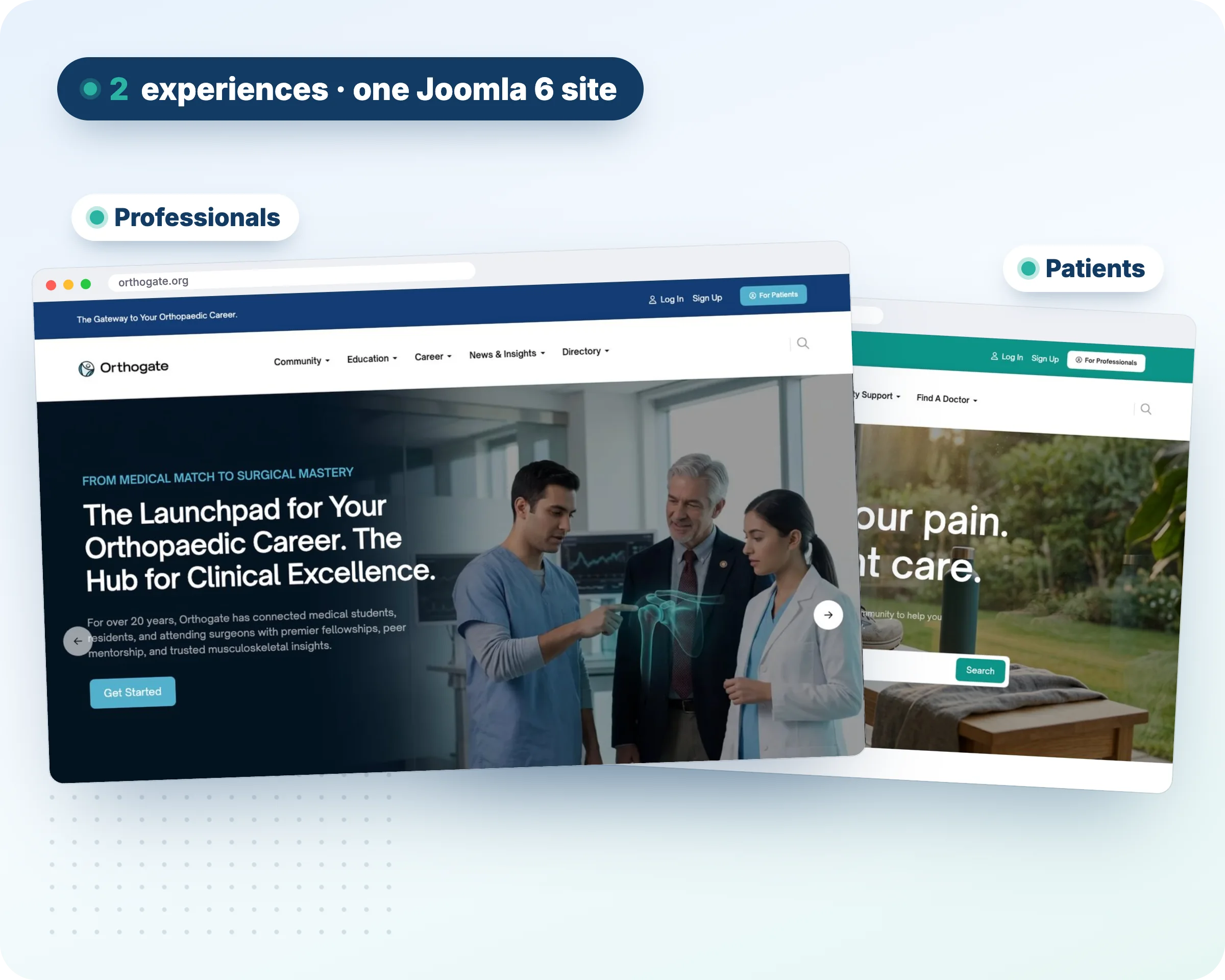Orthogate Professional and Patient websites on Joomla 6