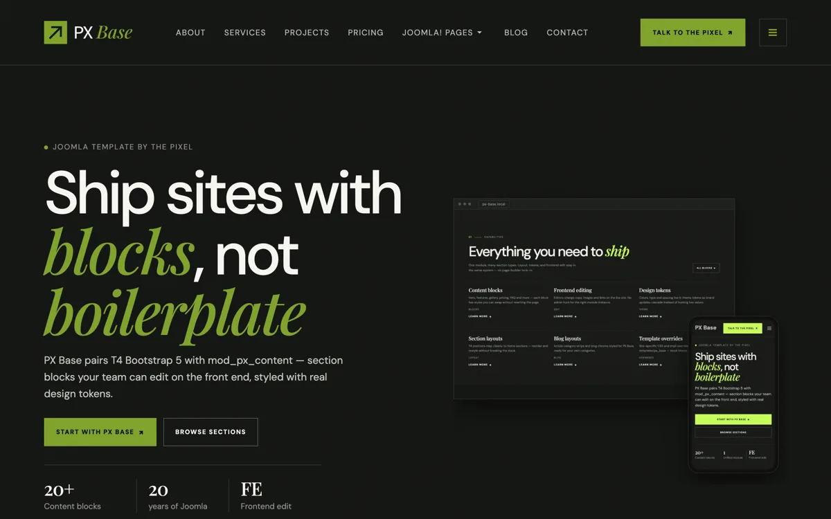PX Base Joomla template